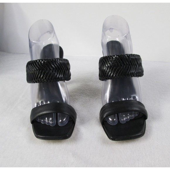 Napoleoni Napa Synthetic Sexy Black Sandals Braided Band 4" Heels 10.5/42 (51) - Picture 1 of 10